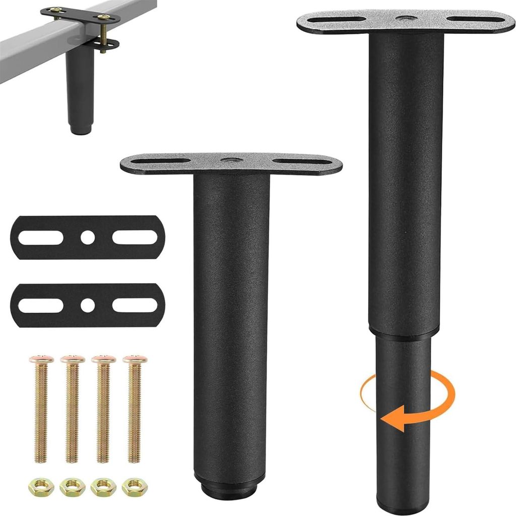 Verstellbare Möbelbeine - geeignet für Bett und Sofa - 2 Stück - Metallstützen