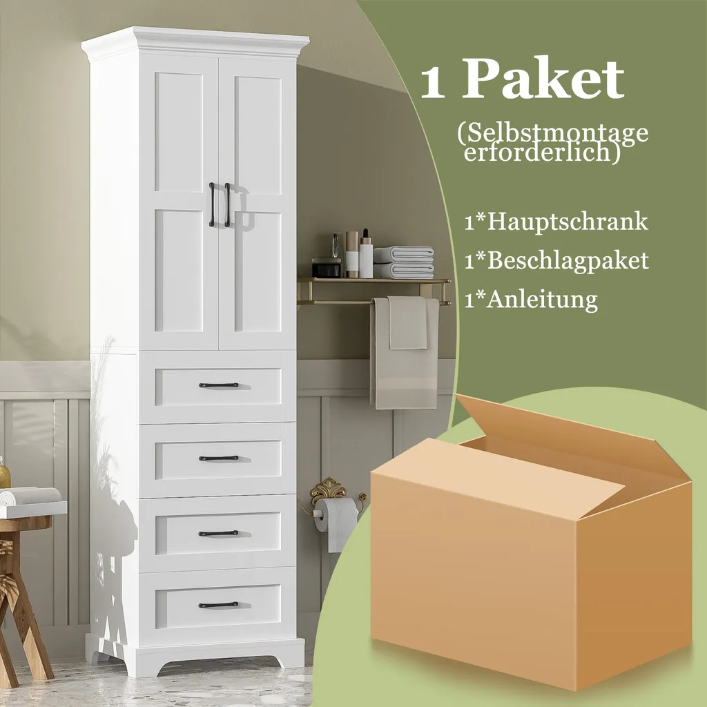 Armoire de salle de bain Soft-Close à étagères réglables et vitrine chic - 9