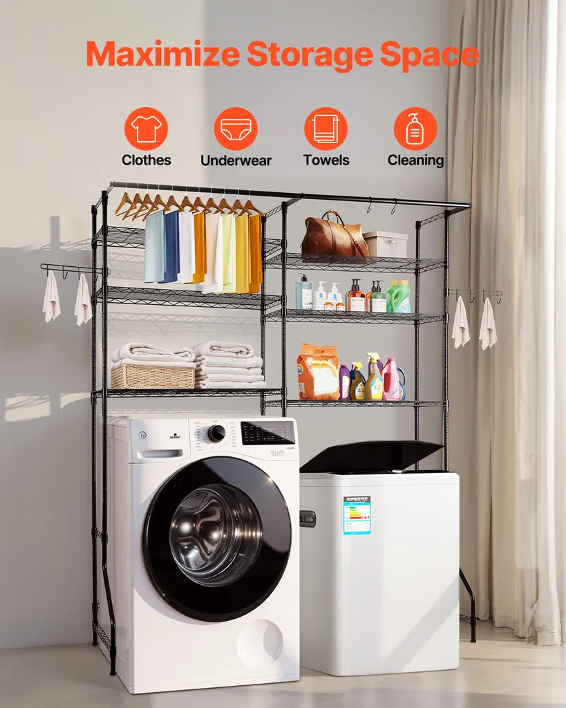 Rangement Buanderie pour Lave-linge et Sèche-linge - Double Étage - 3