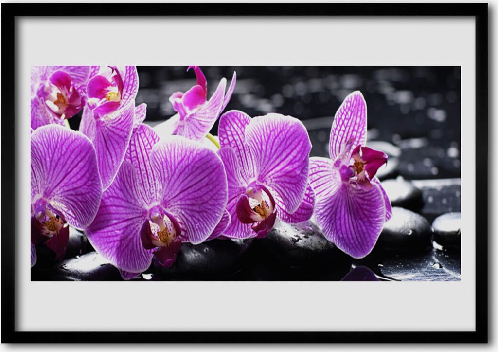Bild 100x70 MDF-Rahmen Wandkunst Blume auf Wand