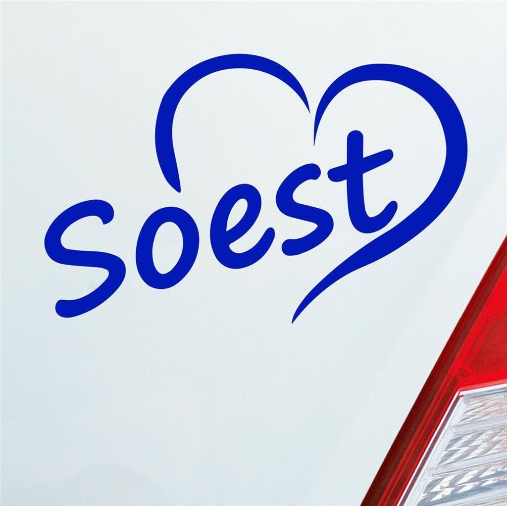 Auto Aufkleber Hansestadt Soest Herz Stadt City Liebe Love 13x8 cm Dunkelblau Sticker Heckscheibenaufkleber