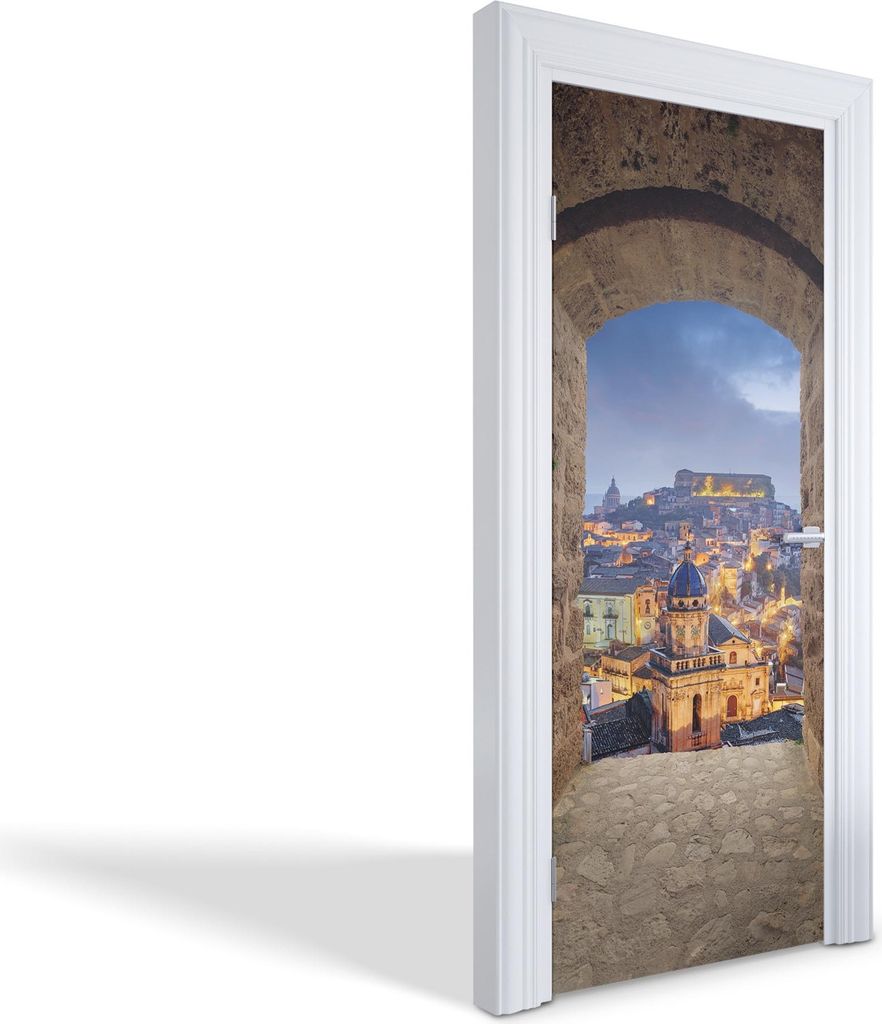 Türaufkleber Innentüren Selbstklebende Kreativ Wandsticker - Abendstadt - 75 x 205 cm