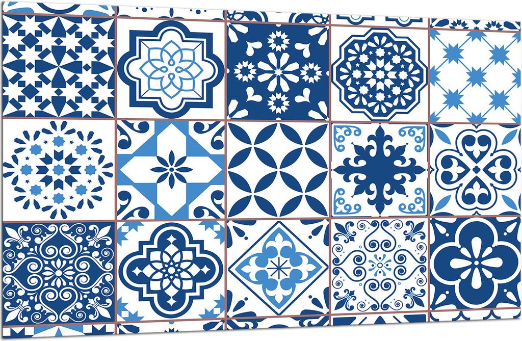 Herdabdeckplatte Glaskeramikkochfeld-Abdeckung Spritzschutz Glas 80x52 Mosaik