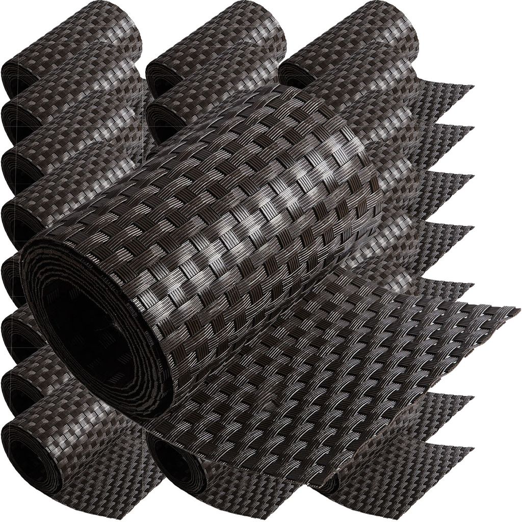 ECI Poly-Rattan Sichtschutzstreifen für Doppelstabzaun 19x255cm Dunkel Braun RD02 25 Rollen