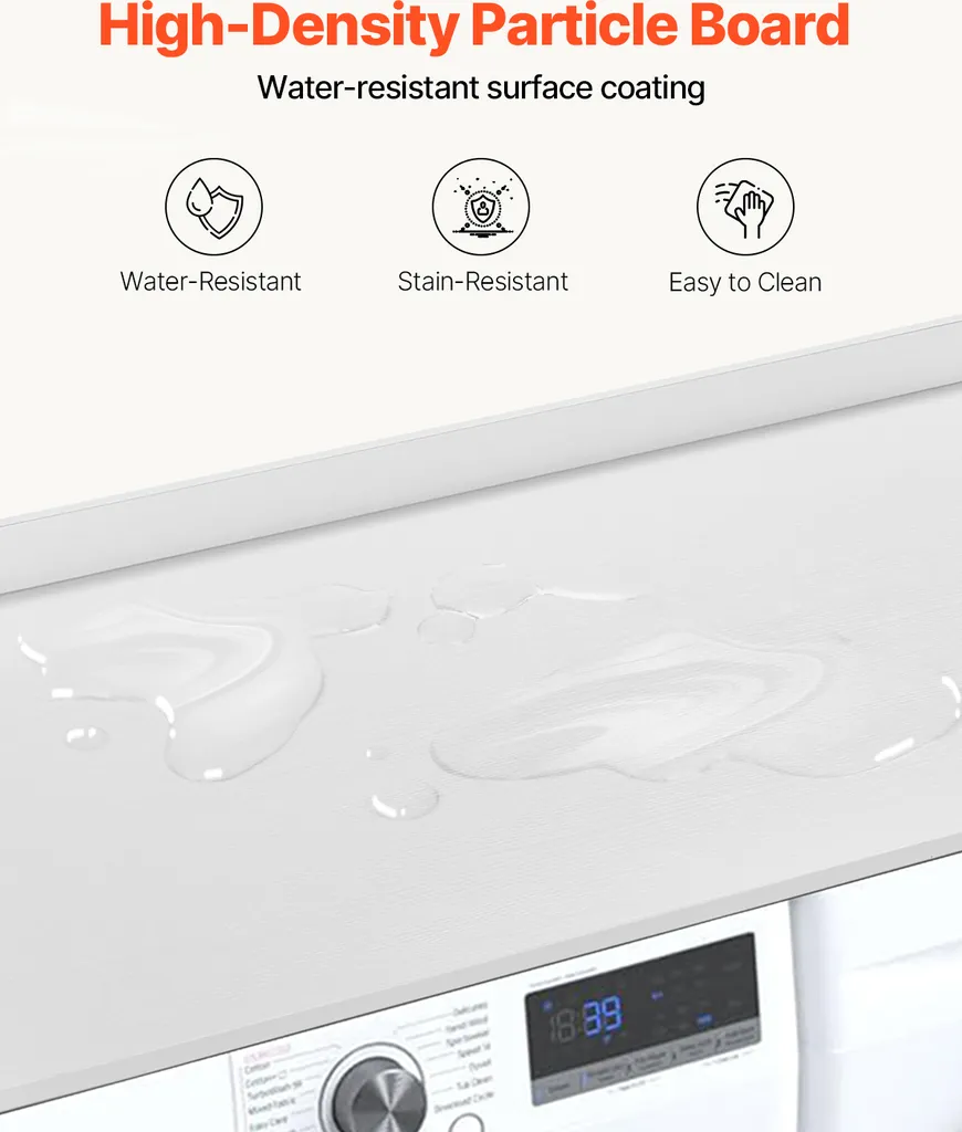 Plan de Travail pour Buanderie 137cm Support Lave-linge et Sèche-linge