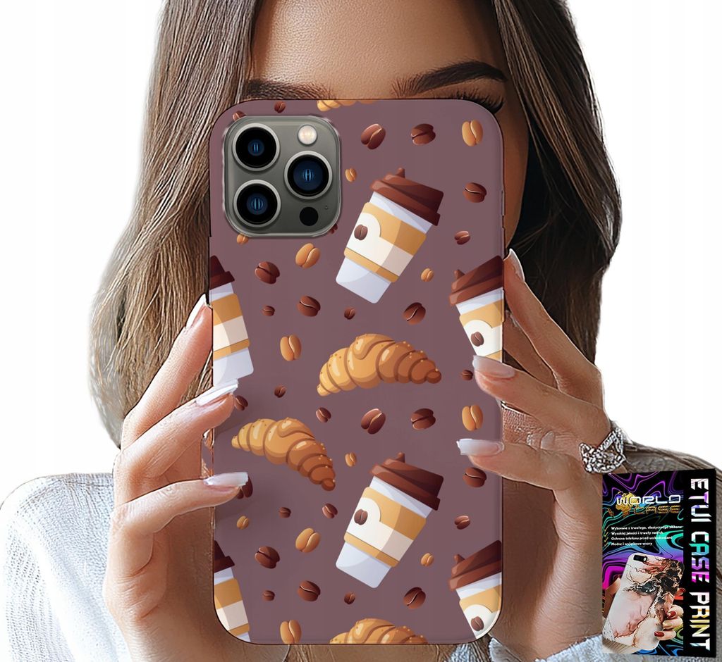 Gehäuse Für Iphone 11 Pro Max - Gehäuse Mit Kaffee-Croissants Und Bohnen Im Hintergrund