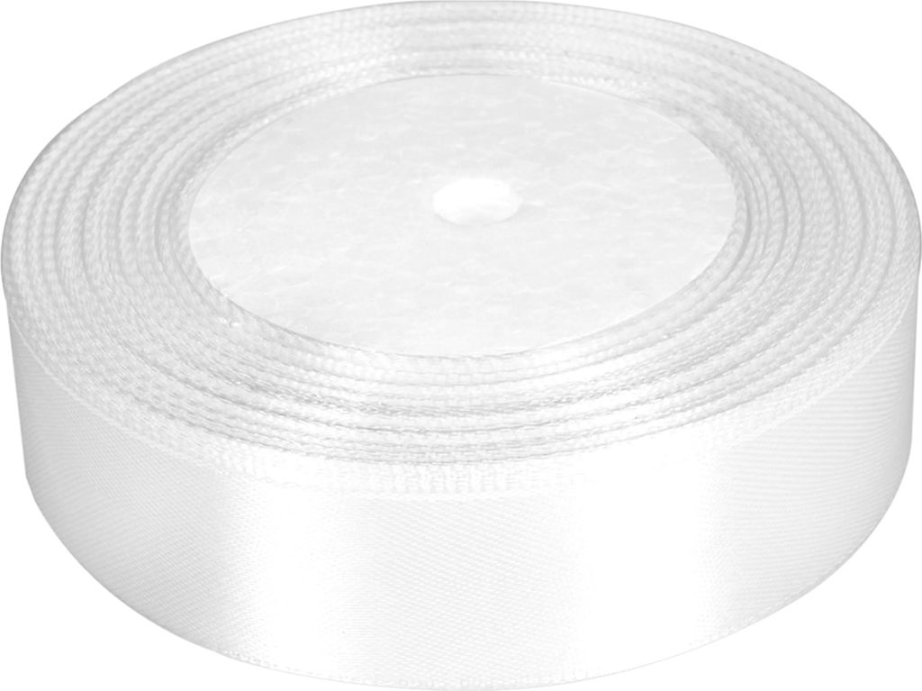Saténová stuha biela 25mm - 32mb Obrázok produktu 