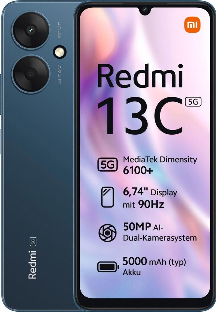 XIAOMI Smartphone Redmi 13C 5G 128GB blue Produktbild 