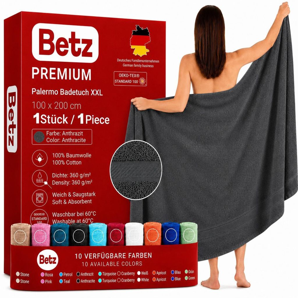 Betz Badetuch XXL 100x200 cm 100% Baumwolle – Weiches Produktbild 