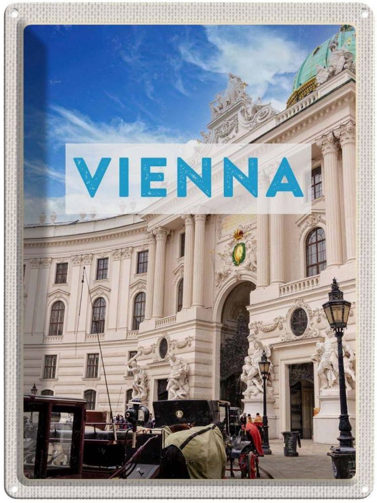 vianmo Blechschild 40x30 cm Wien Österreich Häuser Architektur Reise Bildmotiv Reisemotiv Abenteuer Reisen Europa Urlaub