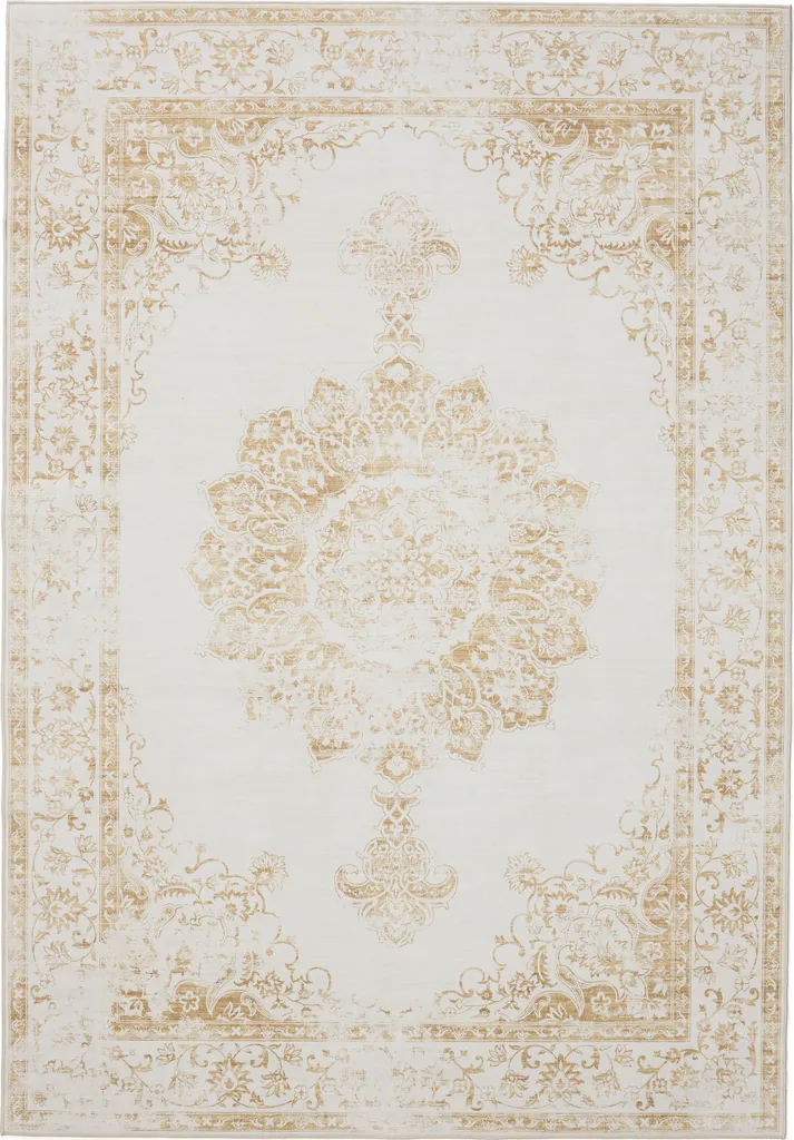 Interiyou Tapis Lavable Gent Cream Jaune 160x230 cm - Design Moderne