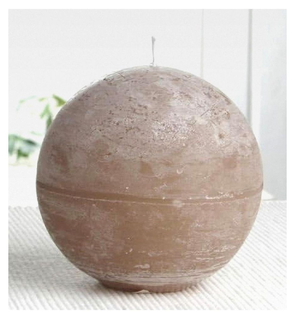 Rustikale Kugelkerze, 10 cm Ø, Sand