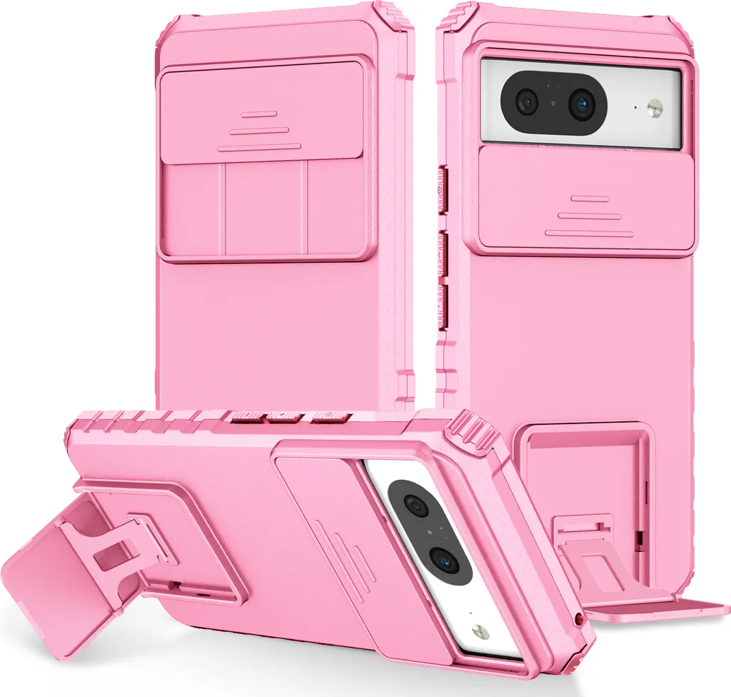 Custodia Rosa Google Pixel 8 Antiurto Elegante con Kickstand