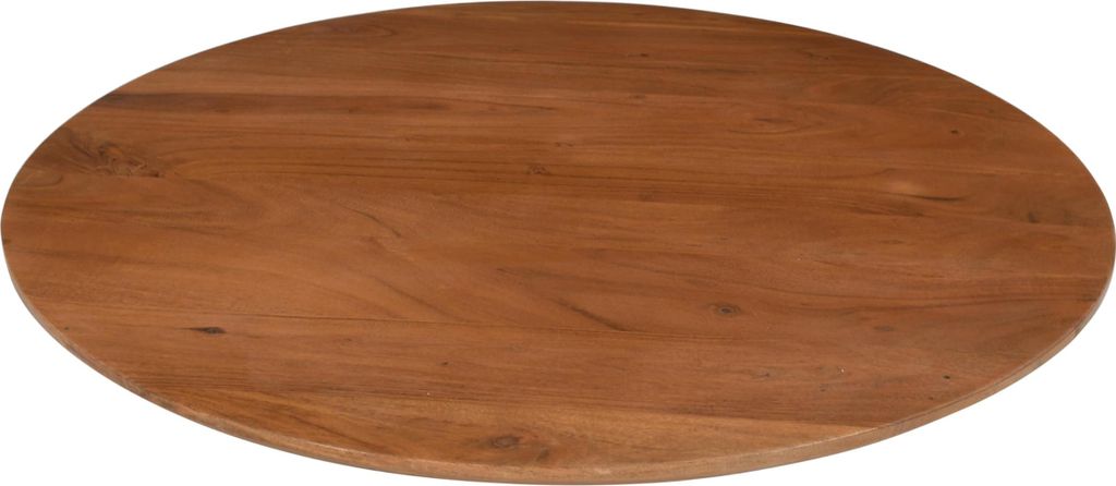 Runde Tischplatte Brasilia | 80 x 80 cm | Akazienholz massiv | Farbe: Nussbaum | Schweizer Kante | Pflegeleichte DIY Holzplatte | geeignet für Ess...