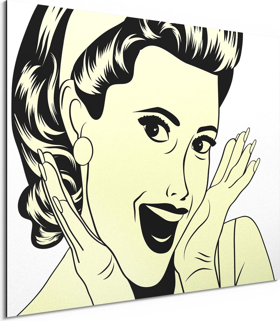 DEQORI Alu-Dibond Bild Weiß 40x30 cm 'Wow-Moment' Wandbild Metall dünn Design