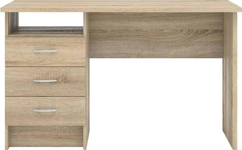 Fula Schreibtisch 3 Schubladen Eiche Struktur. Produktbild 