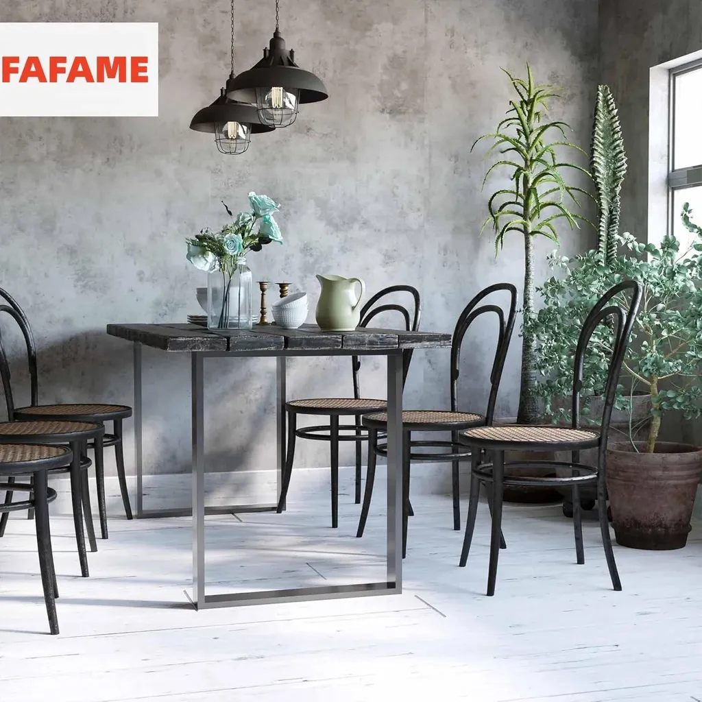 Pied de table stable et robuste noir 60x72 cm contre les meubles instables