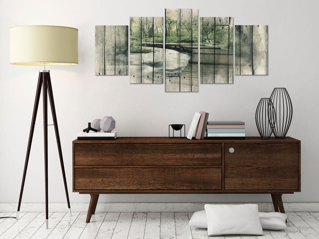 Akustikbild Natur Landschaft 200x100 cm Bilder Akustikschaum Hochleistungsschallabsorber Schallschutz Leinwand 5 tlg Wandbild Raumakustik Schalldä...