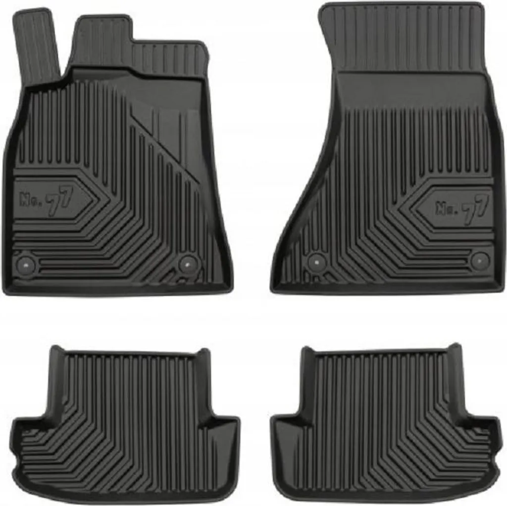 WALSER Set universale di tappetini in gomma per auto Spartakus 4 pezzi tagliati su misura per autovetture nero 28036