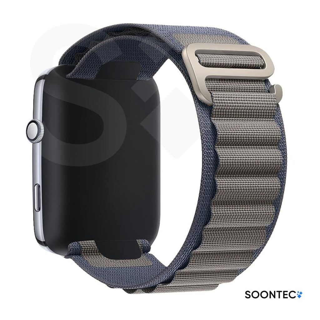SOONTEC Premium Nylon Loop Armband für Apple Watch Ultra 1/2/3 & Series 1-11 – Robustes Outdoor-Sportarmband mit G-Hook Verschluss - in Hellbla...