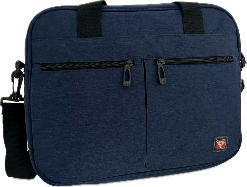 elephant Laptoptasche gepolstert bis 15,6 Zoll Notebooktasche Schultertasche, dunkelblau, Trolley-Aufsatzmöglichkeit