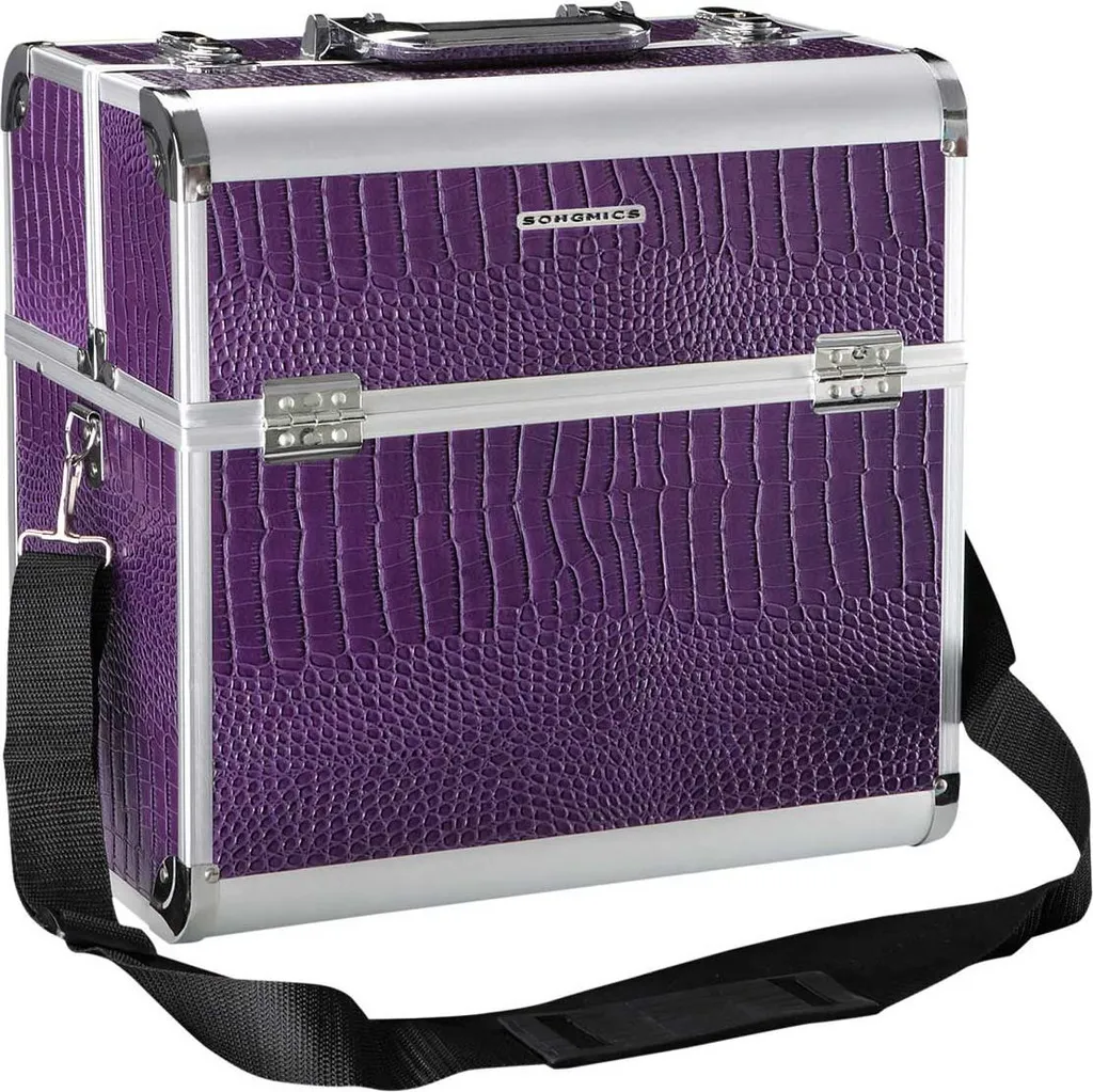 Trousse de voyage pour femme violette crocodile idéale pour valises
