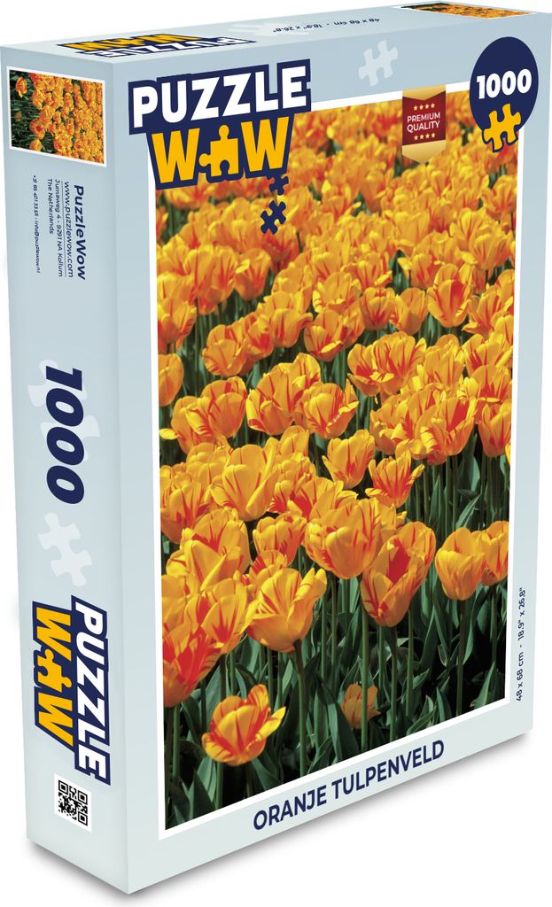 MuchoWow Puzzle 1000 Teile Orangefarbenes Tulpenfeld - Spielzeug - Alt und Jung - Spiele - Puzzeln
