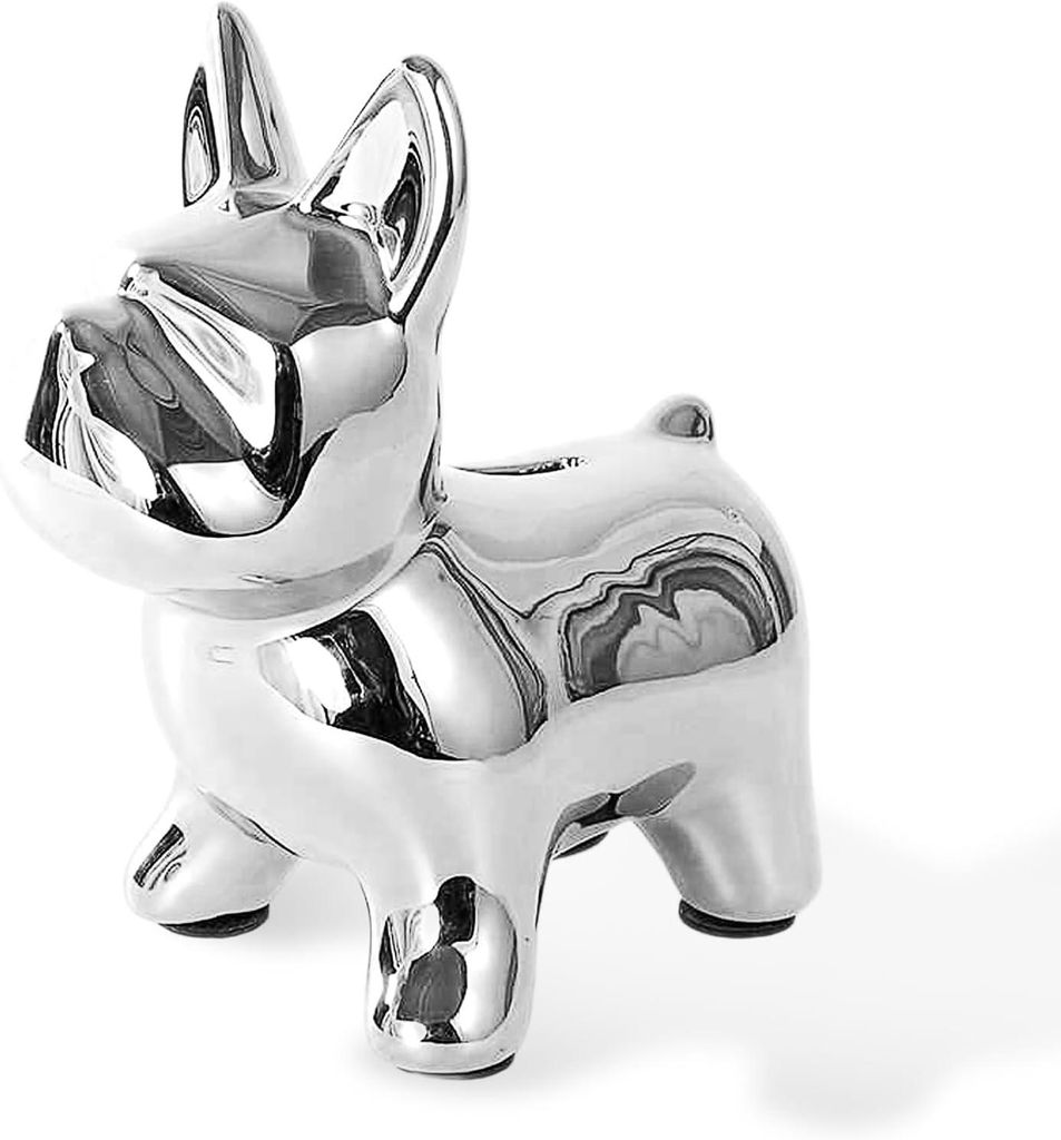 Spardose für Kinder, niedlicher Hund – ideales Geburtstagsgeschenk, silberne Heimdekoration