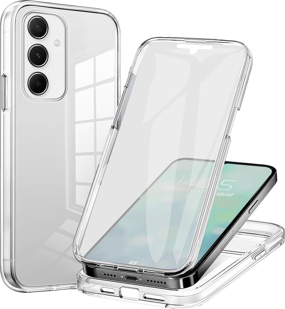 360 Grad Handyhülle für Samsung Galaxy A05s Case Cover Hülle Bumper Rundum Schutzhülle Smartphone Schutz Transparent