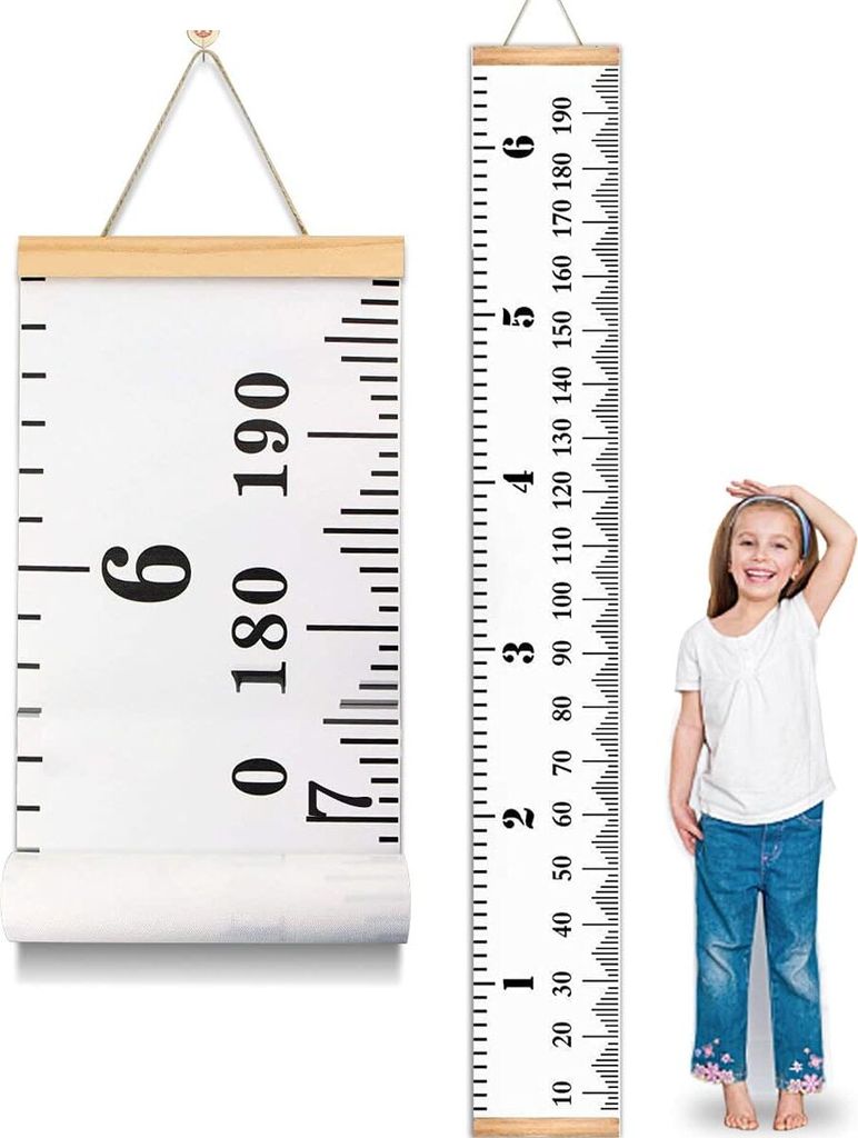 Baby-Wachstumsdiagramm, Messlatte, Wanddekoration für Kinder, abnehmbare Wachstumsmesslatte aus Leinwand