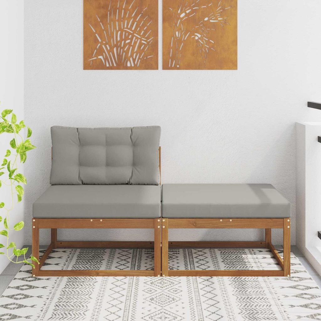 CLORIS Sectional Sofa Einheiten 2 Stück Natur Massivholz Akazie - Gartenstühle CC887