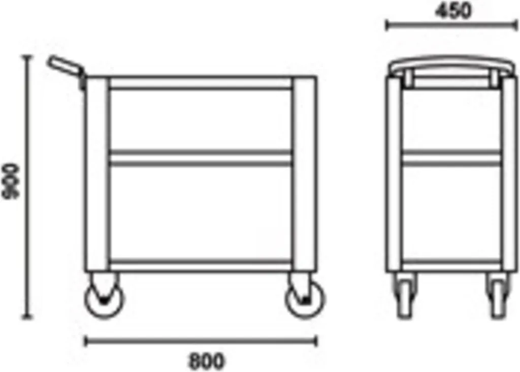 Chariot de Service 200kg Beta C51, Structure Renforcée à 3 Plateaux