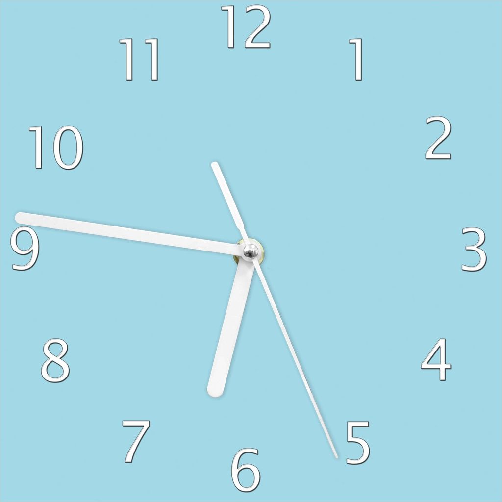 Wallario Design Wanduhr Pastellblau aus Echtglas, Größe 20 x 20 cm