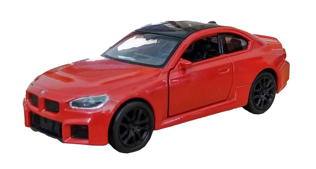BMW M2 2023 Modellauto aus Metall mit Rückzug Modell Auto Spielzeugauto 81 (Rot)