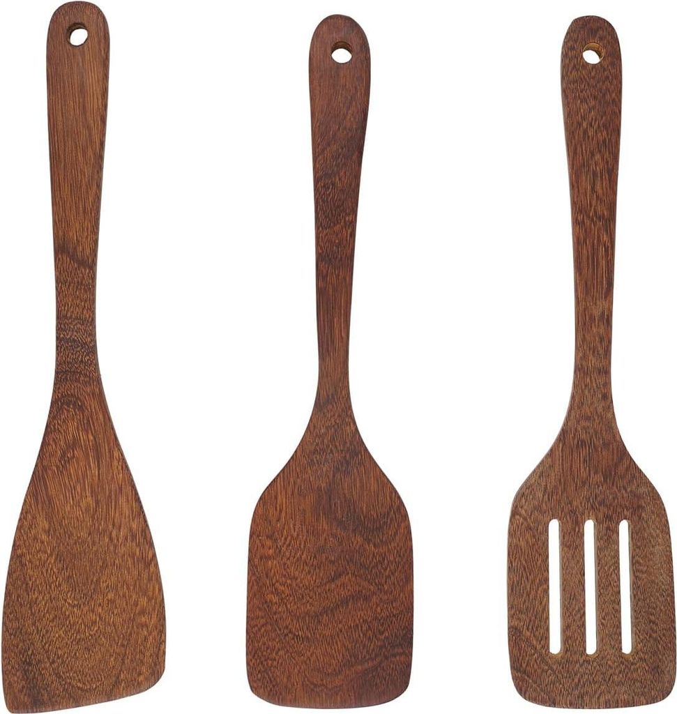 Hölzerne Spatel Set - Küchenaccessoire - 3 Stück - Natürliches Holz