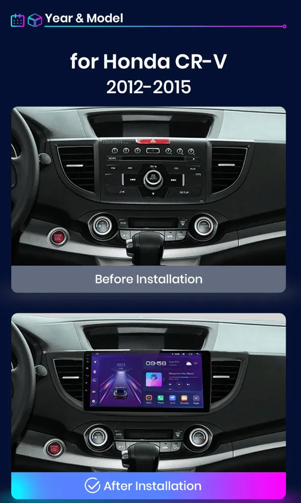 Autoradio Android Honda CRV V1C1 WIFI Bluetooth Navigation GPS 16GB ROM - 3
