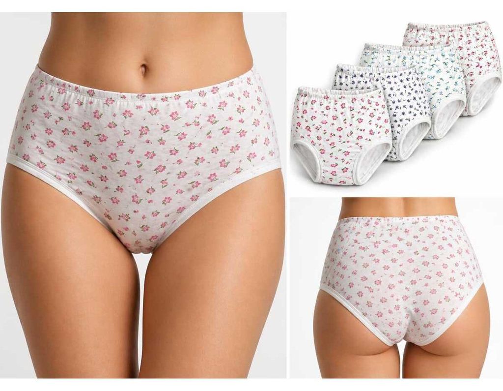 4x Damen Slips Unterhosen Unterwäsche Baumwolle, Produktbild 