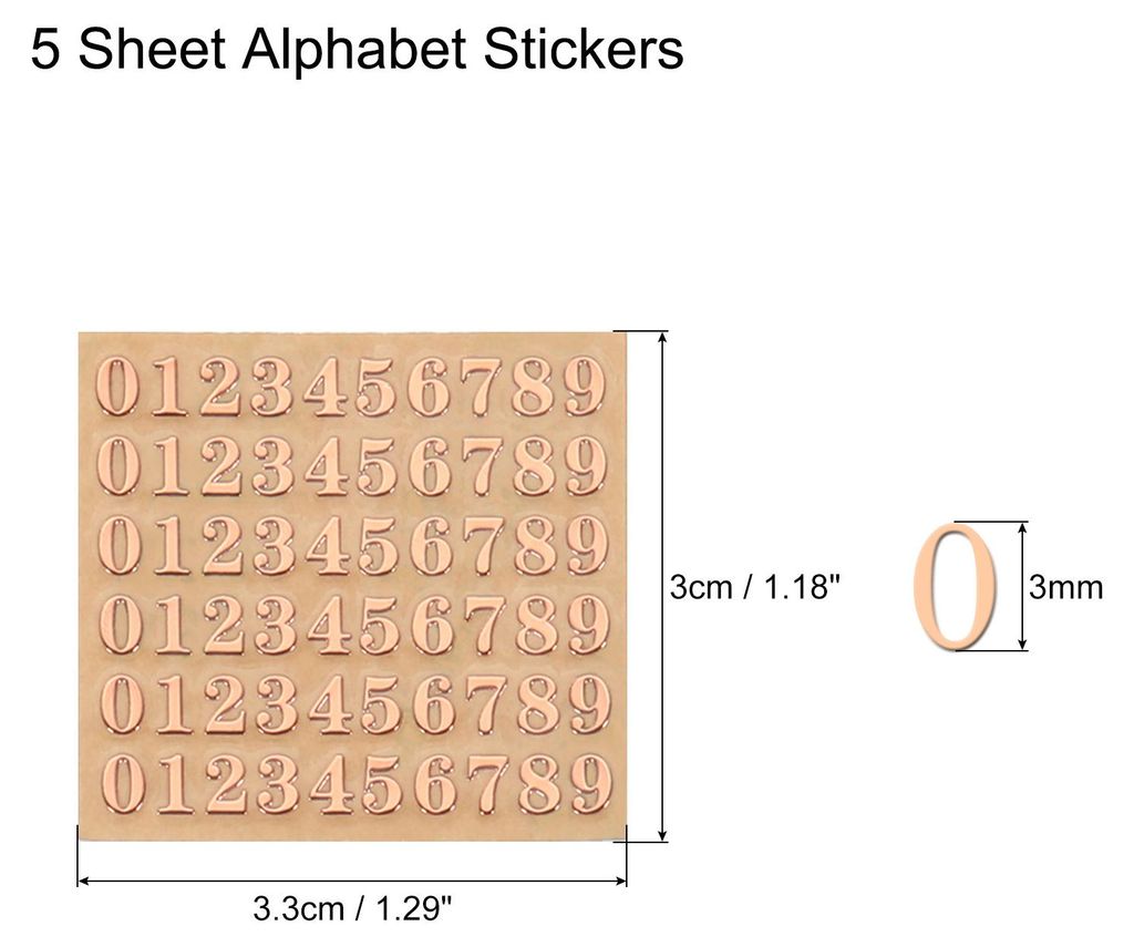 5 Bl?tter Nummern Aufkleber, 3D Selbstklebende Gro? Klebebuchstaben Sticker fš¹r Postfach,Schilder,Adressnummer,DIY Scrapbooking,Dekoration,Rosš...