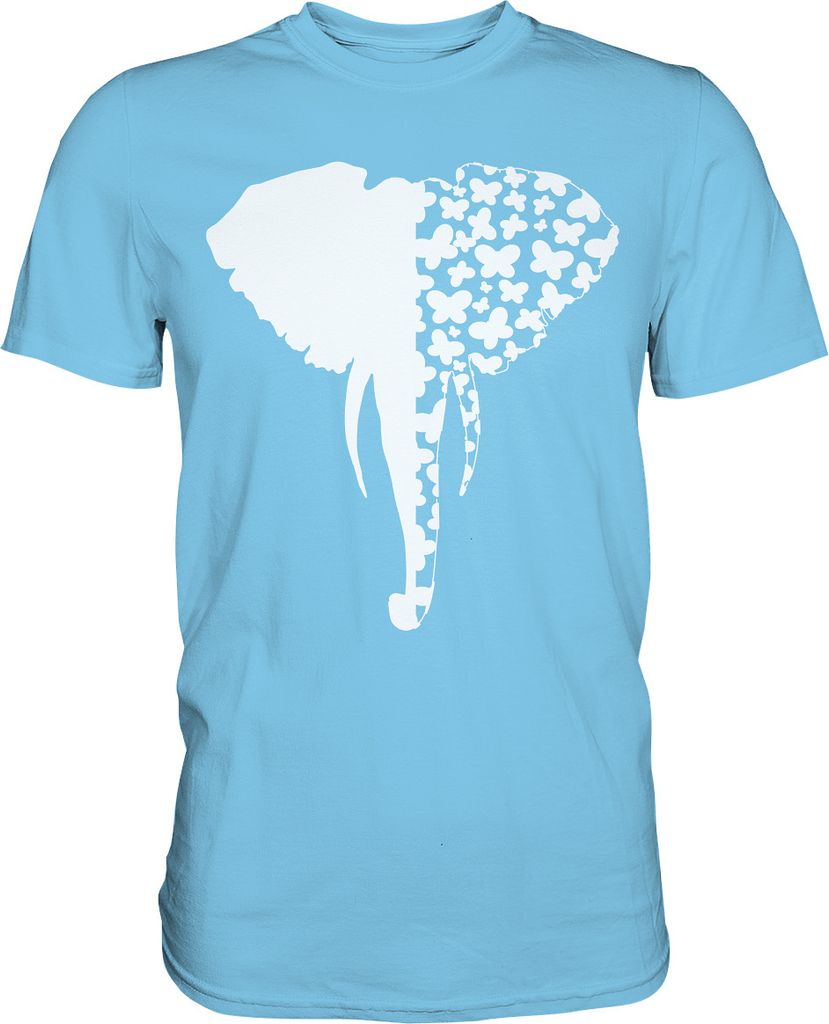 Elefant Schmetterling T-Shirt – Sky Blue / XL Produktbild 