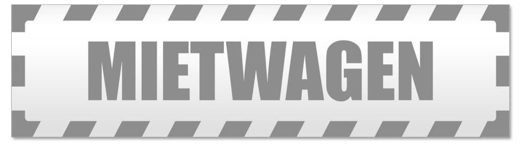 Kiwistar - Autoaufkleber - Grau - 45 x 12 cm - Mietwagen gestreift - Hinweis Aufkleber Sticker für Auto, Kfz, Fahrrad, PKW, LKW