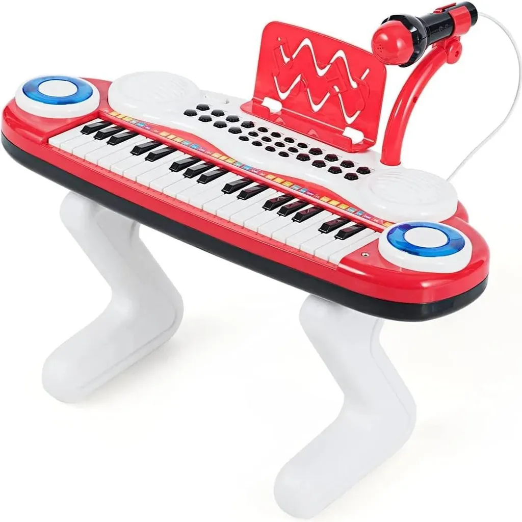 Clavier d'éveil musical 3-6 ans avec support pour débuter le piano rouge