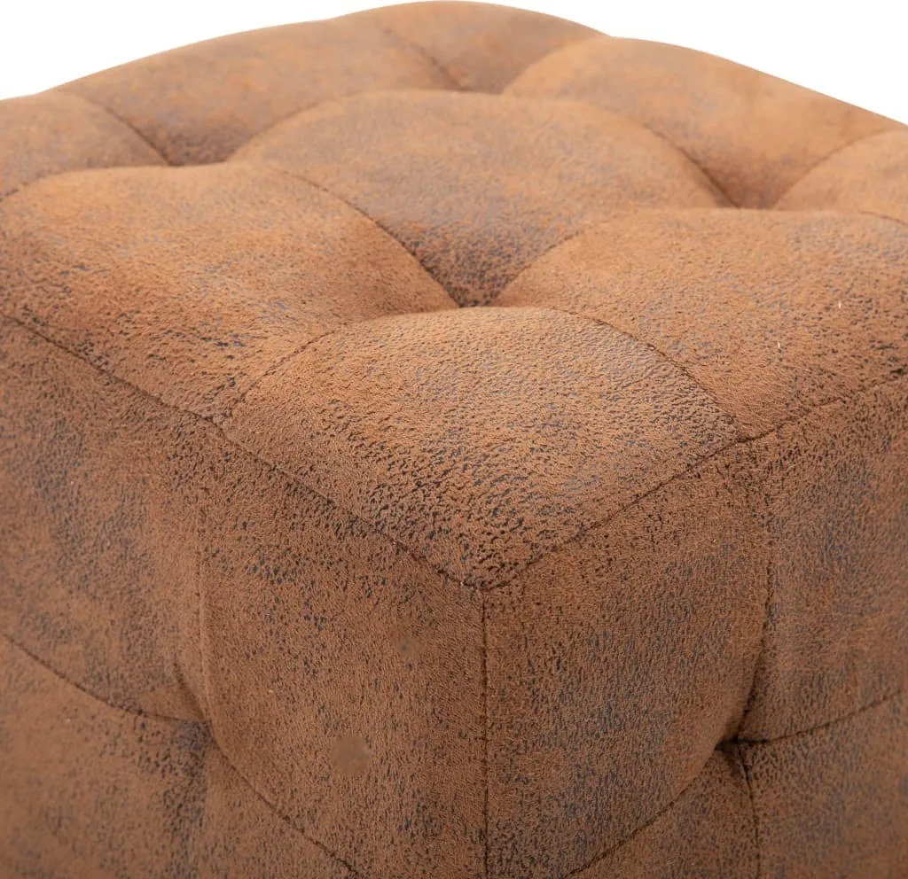 Tables de Nuit Aspect Daim Marron 30cm Compactes et Design - Set de 2