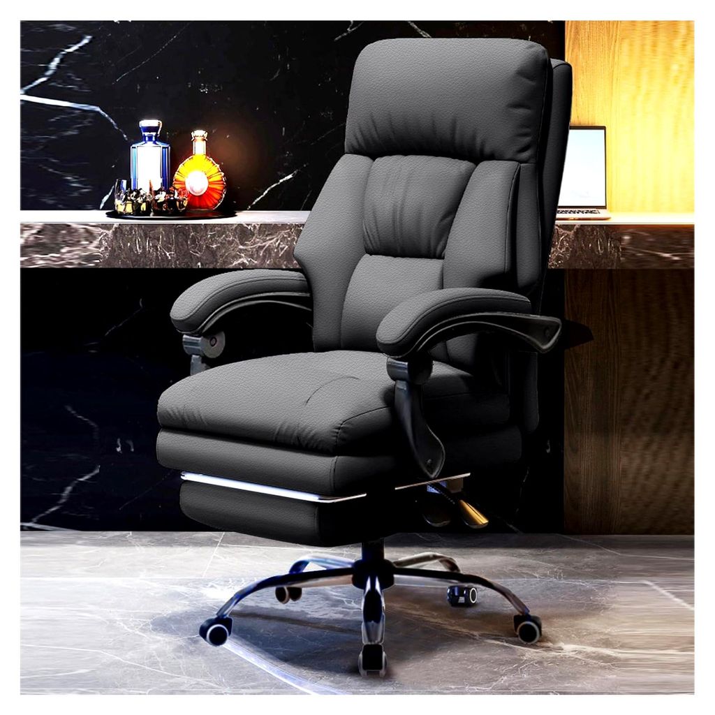 Bürostuhl mit Beinstütze, Chefsessel mit Rollen, Computer-Gaming-Stuhl mit hoher Rückenlehne, verstellbarer ergonomischer Arbeitsstuhl mit Neigu...