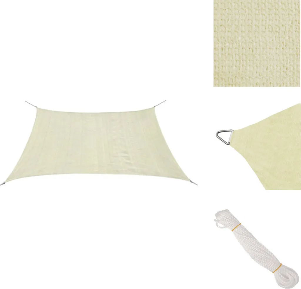 Vela da Giardino vidaXL Crema 3,6x3,6 m HDPE - L'Ombra dei Tuoi Sogni