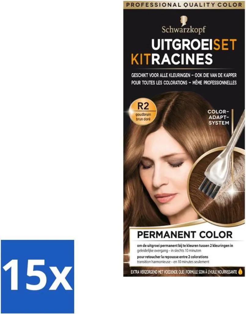 Schwarzkopf - Set di radici - Marrone dorato R2 - Confezione risparmio - 15 pezzi