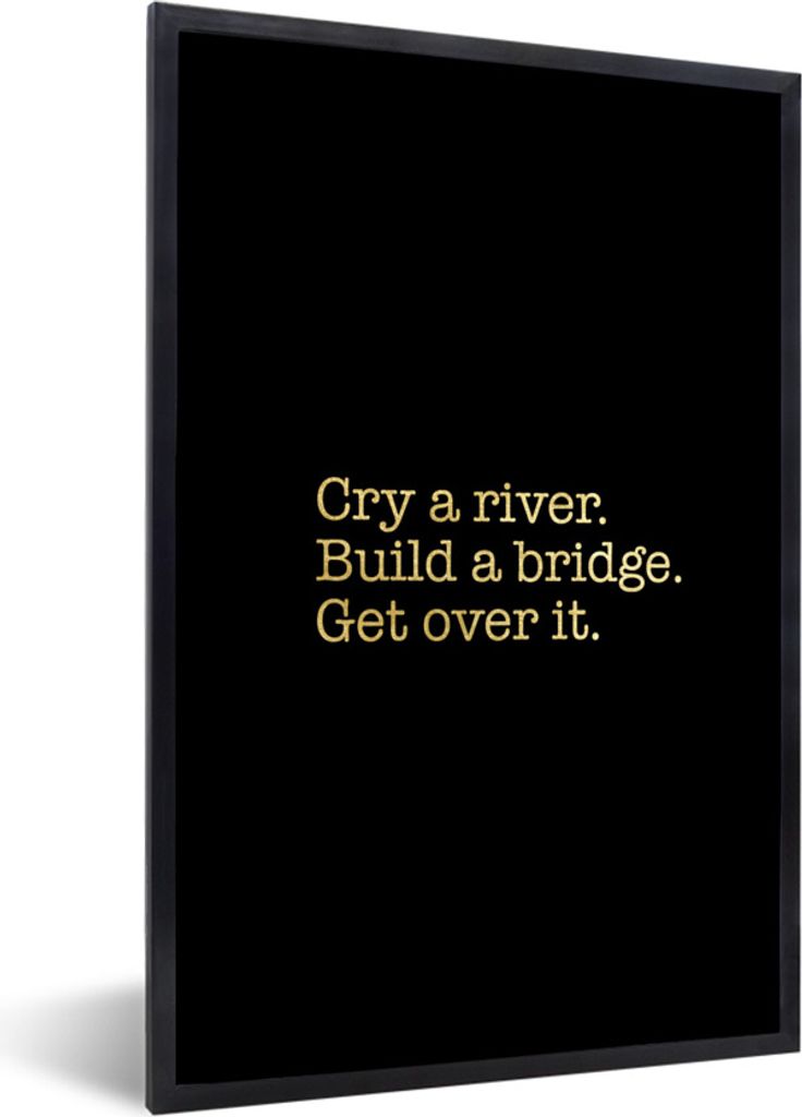 MuchoWow Gerahmtes Poster Zitat - Brücke - Gold - Schwarz 20x30 cm - Poster mit Schwarzem Bilderrahmen Wandposter Rahmen Foto Bilder - Drucken -...
