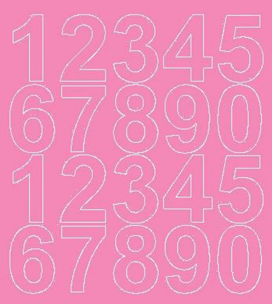 Numeri Autoadesivi 5cm Rosa Glossy | Etichettatura di Precisione