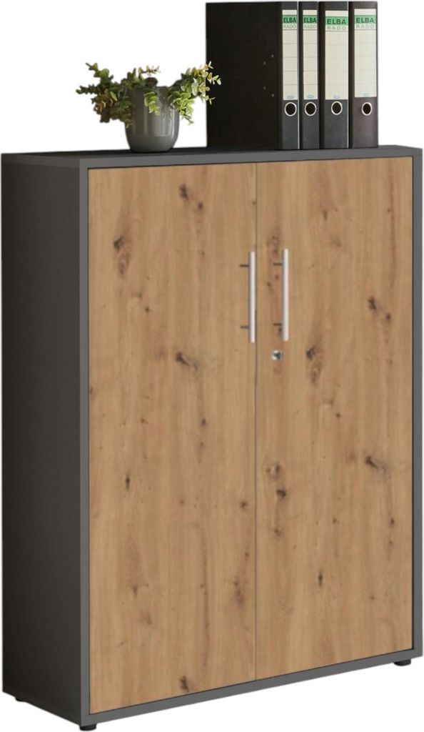 Aktenschrank TABOR niedrig in anthrazit / Artisan Eiche