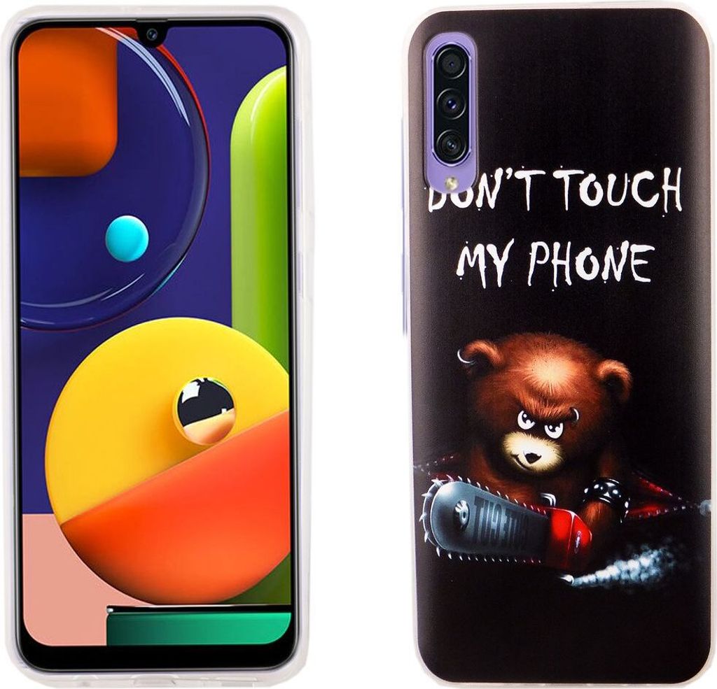 Samsung Galaxy A50s Handy Hülle Schutz-Case Cover Bumper Dont Touch My Phone Bär