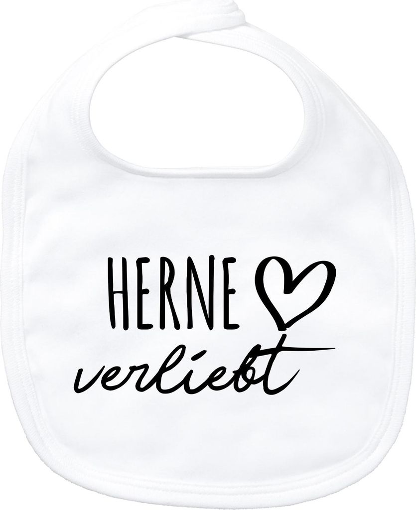 Huuraa Baby Lätzchen Herne verliebt White Klettverschluss Baumwolle Latz Geschenkidee